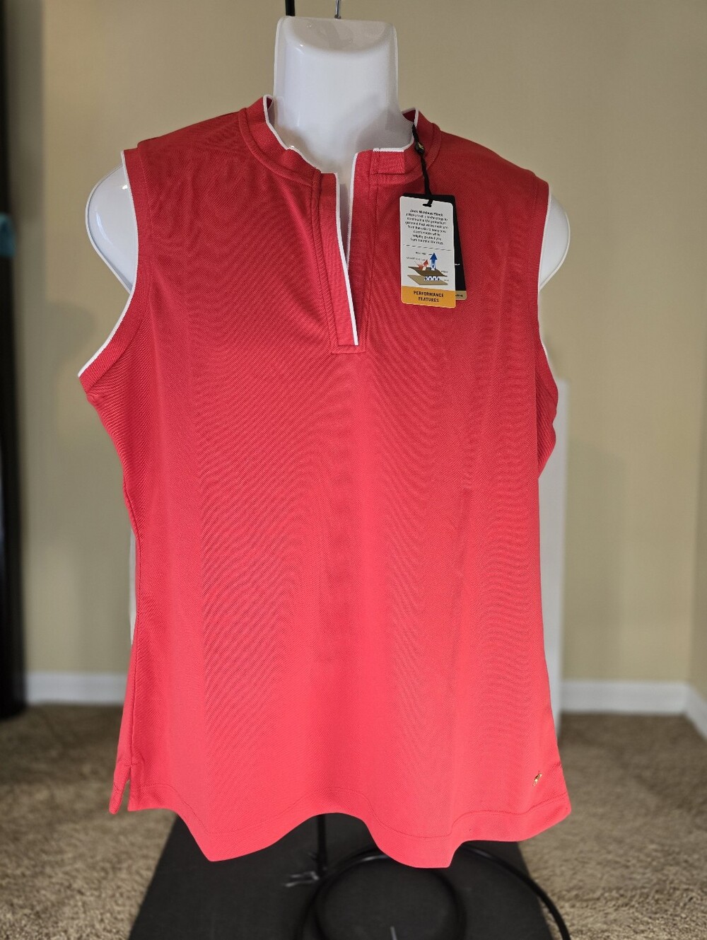 NWT Jack Nicklaus Women's STAYDRI Moisture Wicking Sleeveless Golf Shirt XXL